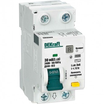 Автоматический выключатель дифференциального тока DEKRAFT ДИФ-103